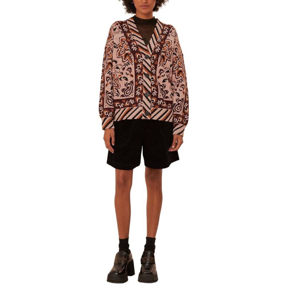 Farm Rio Womens  Wool-Blend Knit Cardigan - Picture 3 of 4